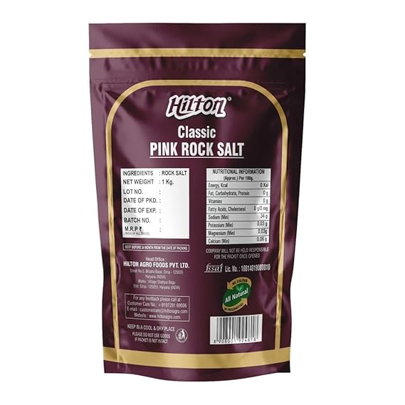 Hilton Classic Pink Rock Salt 1kg