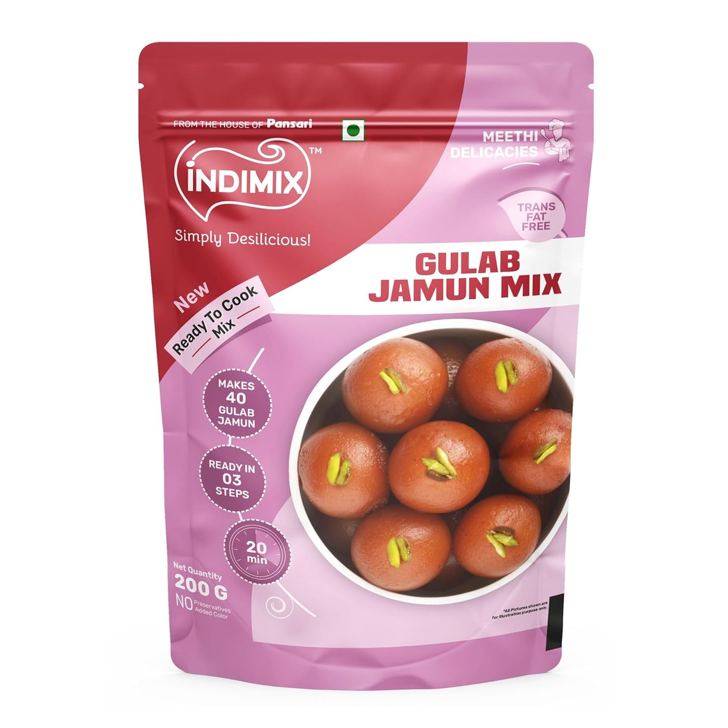 Pansari Indimix Gulab Jamun 200g