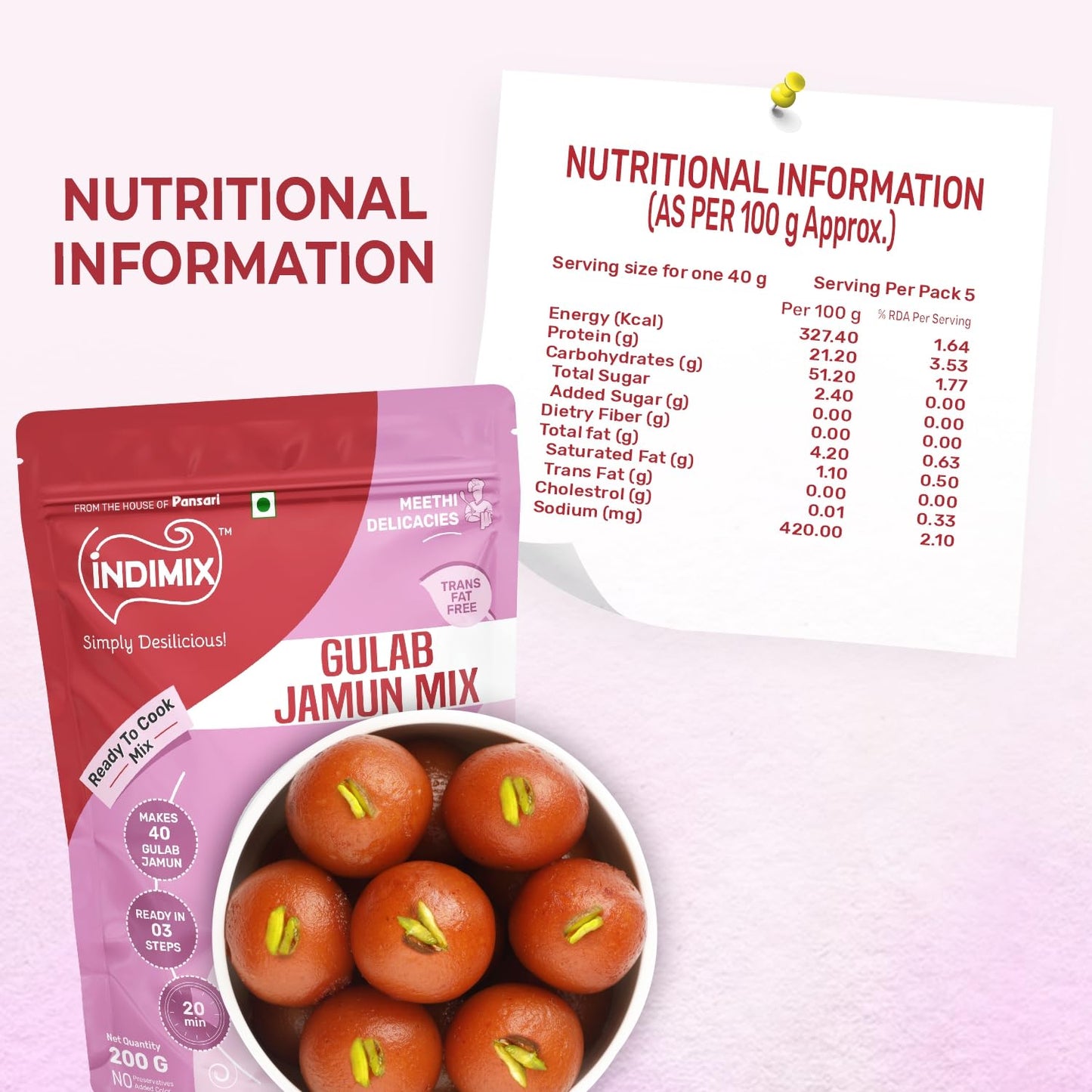 Pansari Indimix Gulab Jamun 200g