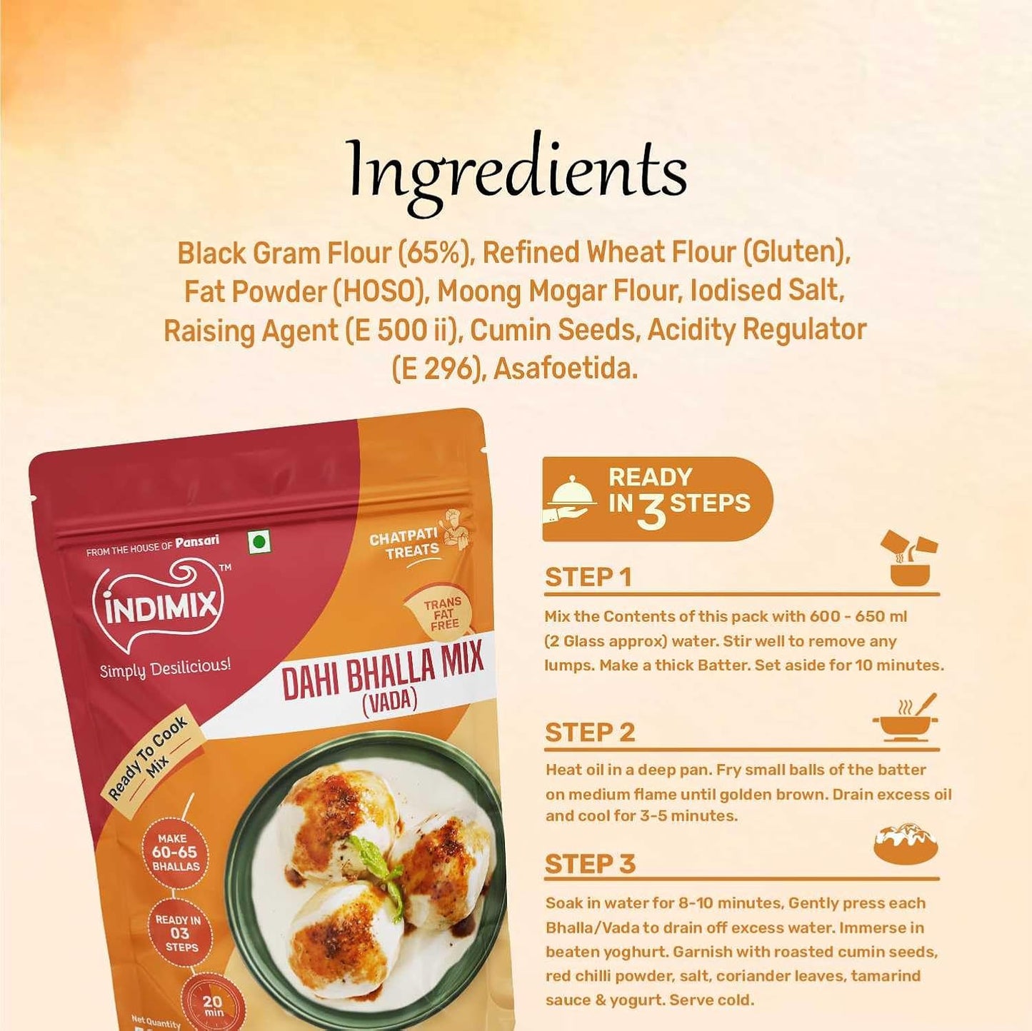 Pansari Indimix Dahi Bhalla 500g