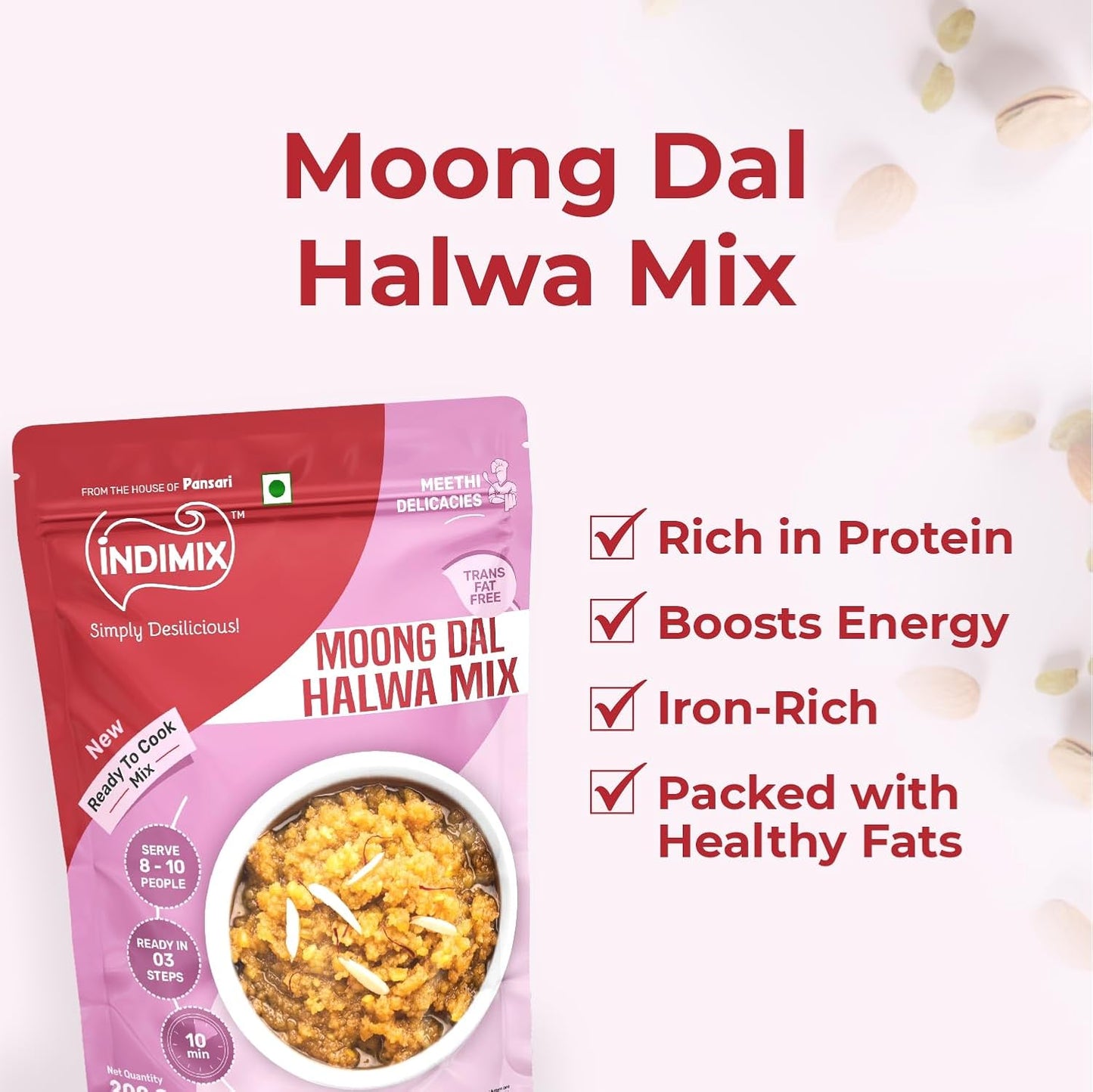 Pansari Indimix Moong Dal Halwa Mix 500g