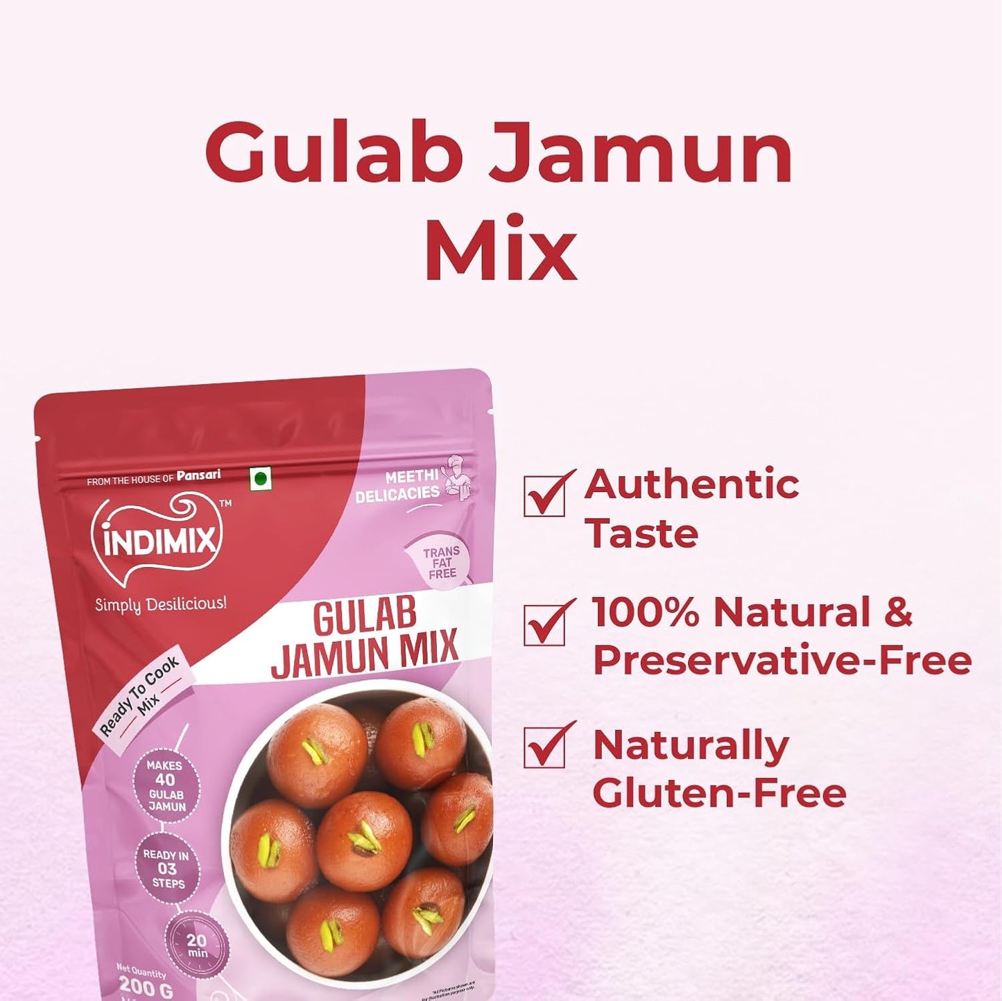 Pansari Indimix Gulab Jamun 200g