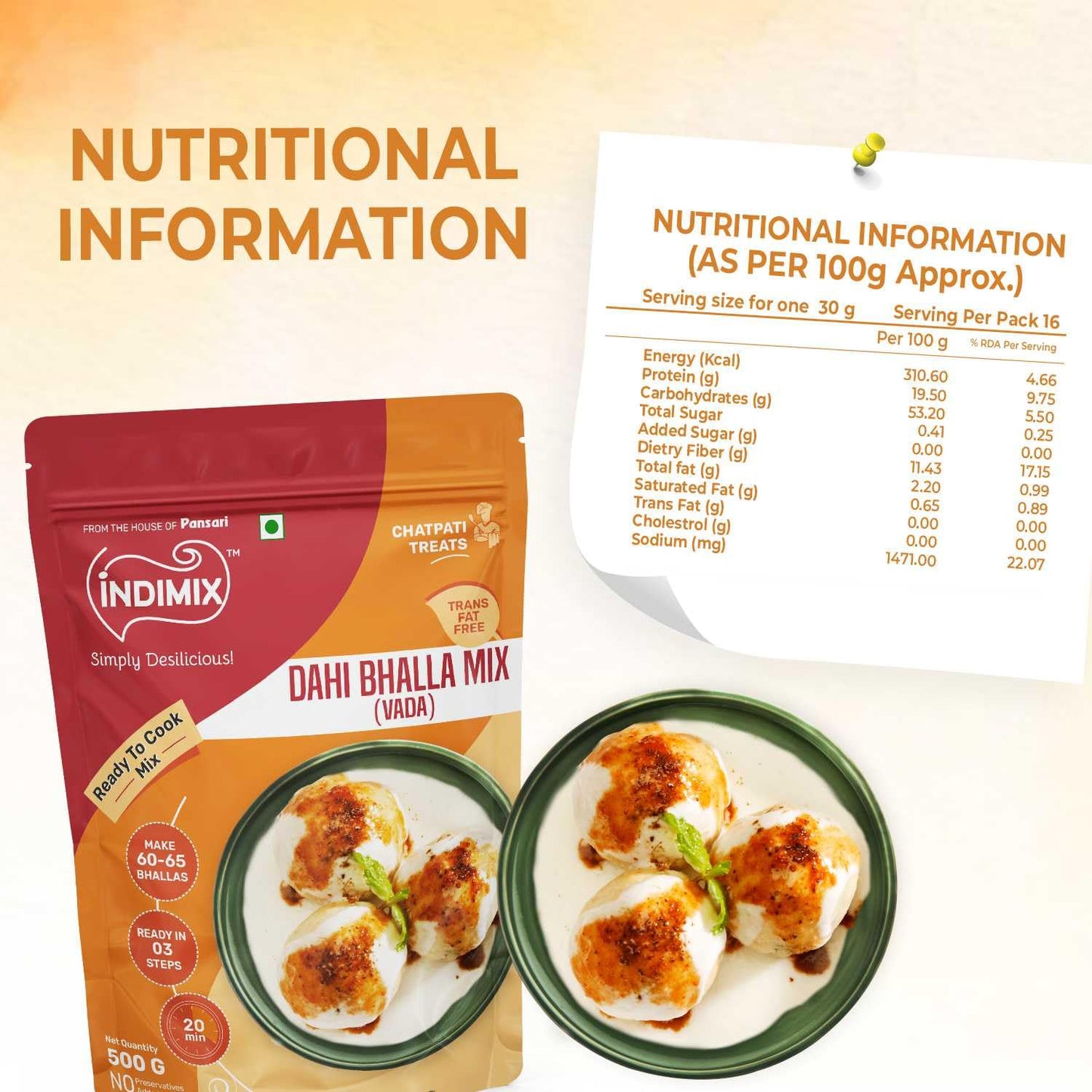 Pansari Indimix Dahi Bhalla 500g