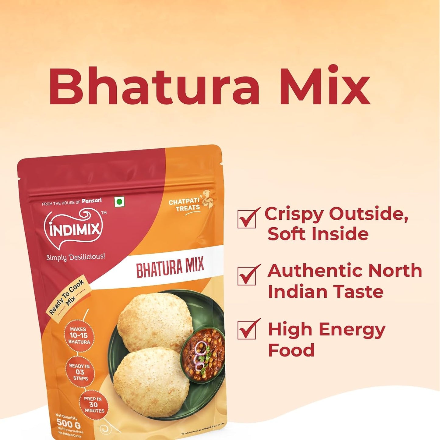 Pansari Indimix bhatura mix 500g