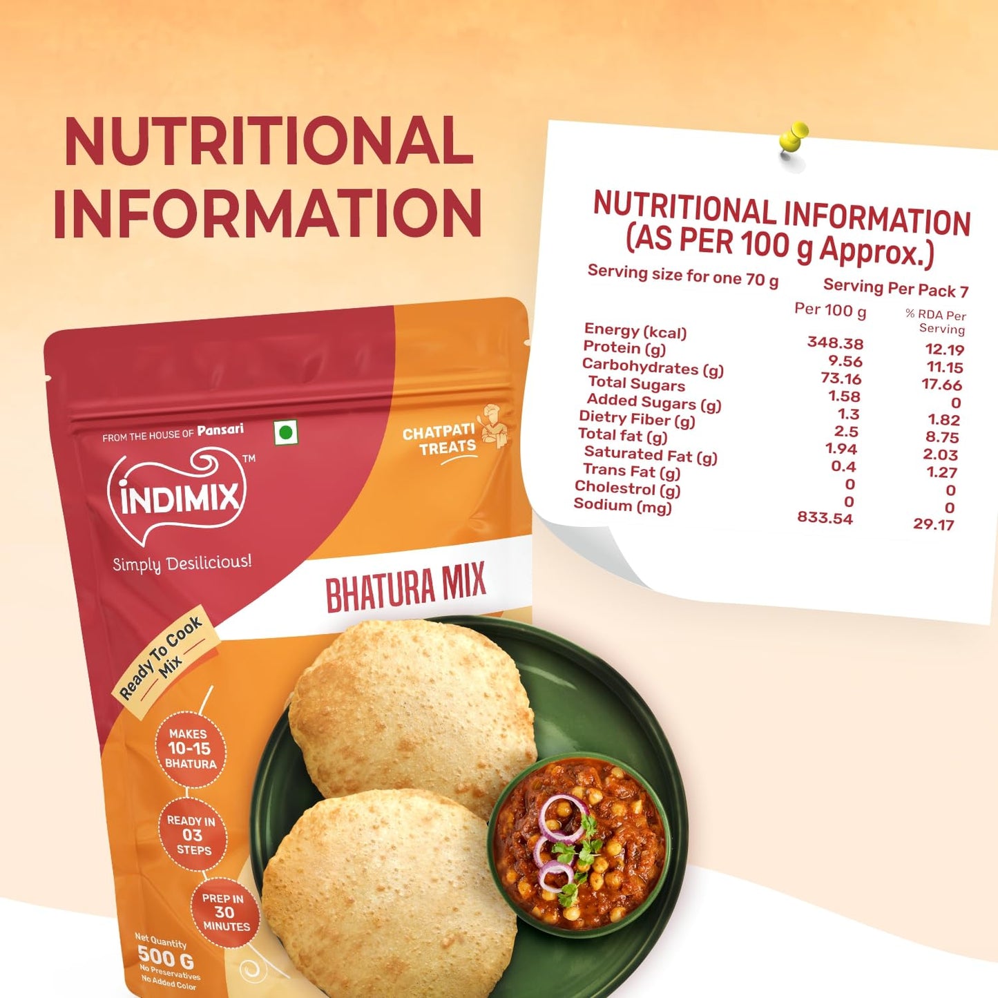 Pansari Indimix bhatura mix 500g