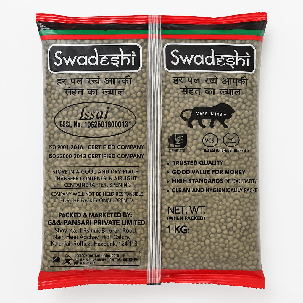 G&B Swadeshi Daal Moong Sabut 1kg