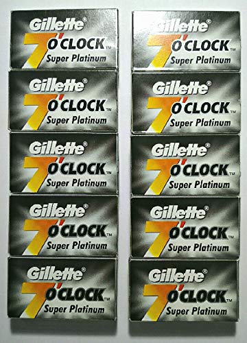 Gillette 7 O'Clock Super Platinum Blade (Pack of 10 Blades)