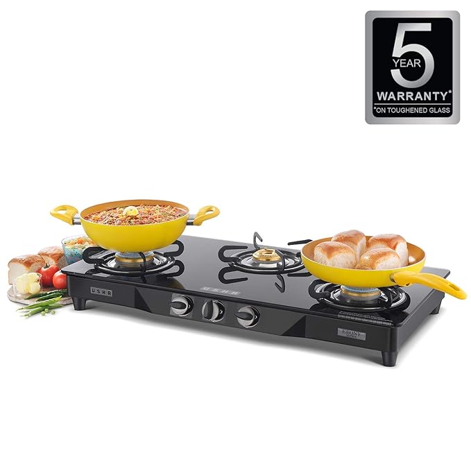 Usha (Gas Stove) Cooktop 3 Burner Glass EBGS-3001