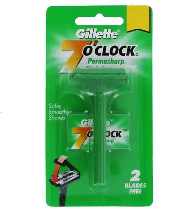 Gillette 7 O'Clock Permasharp Stainless Razor  (1N + 2Blades Free)
