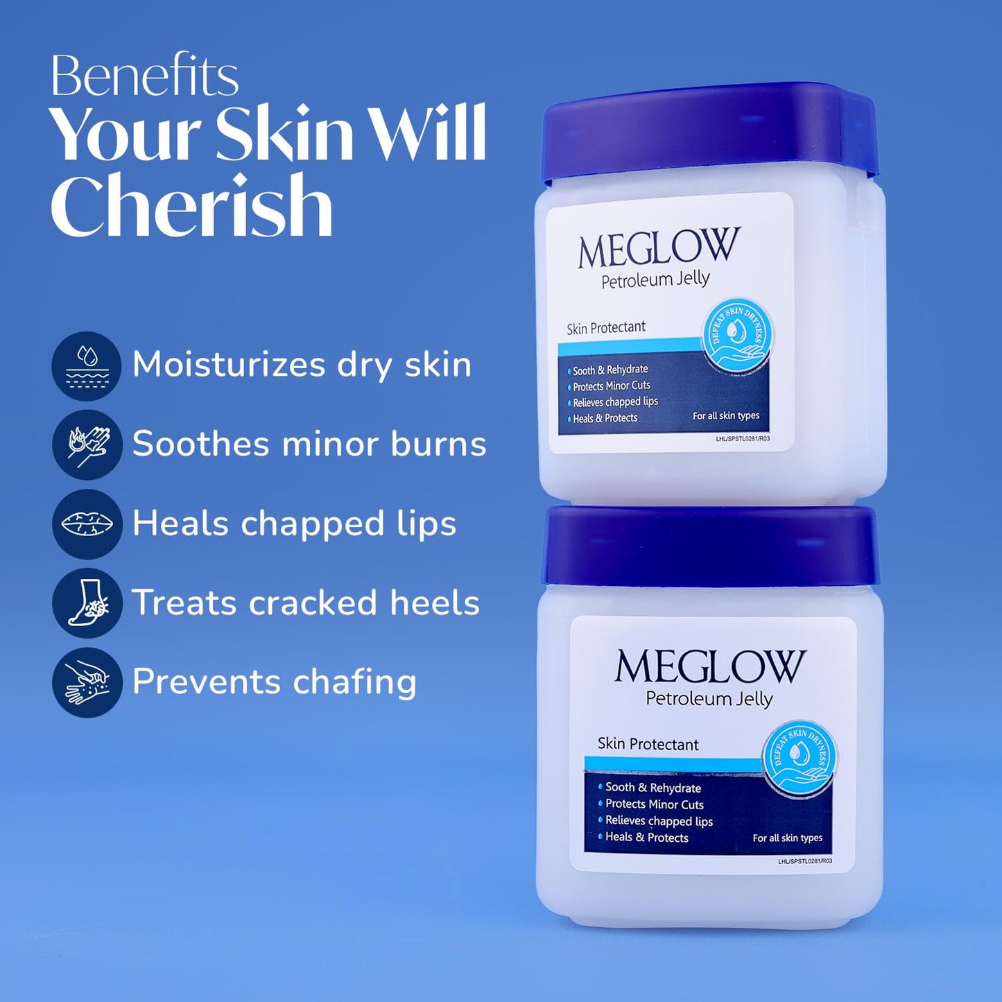 Meglow Petroleum Jelly Cream 100g |  Deep Hydration & Skin Protection