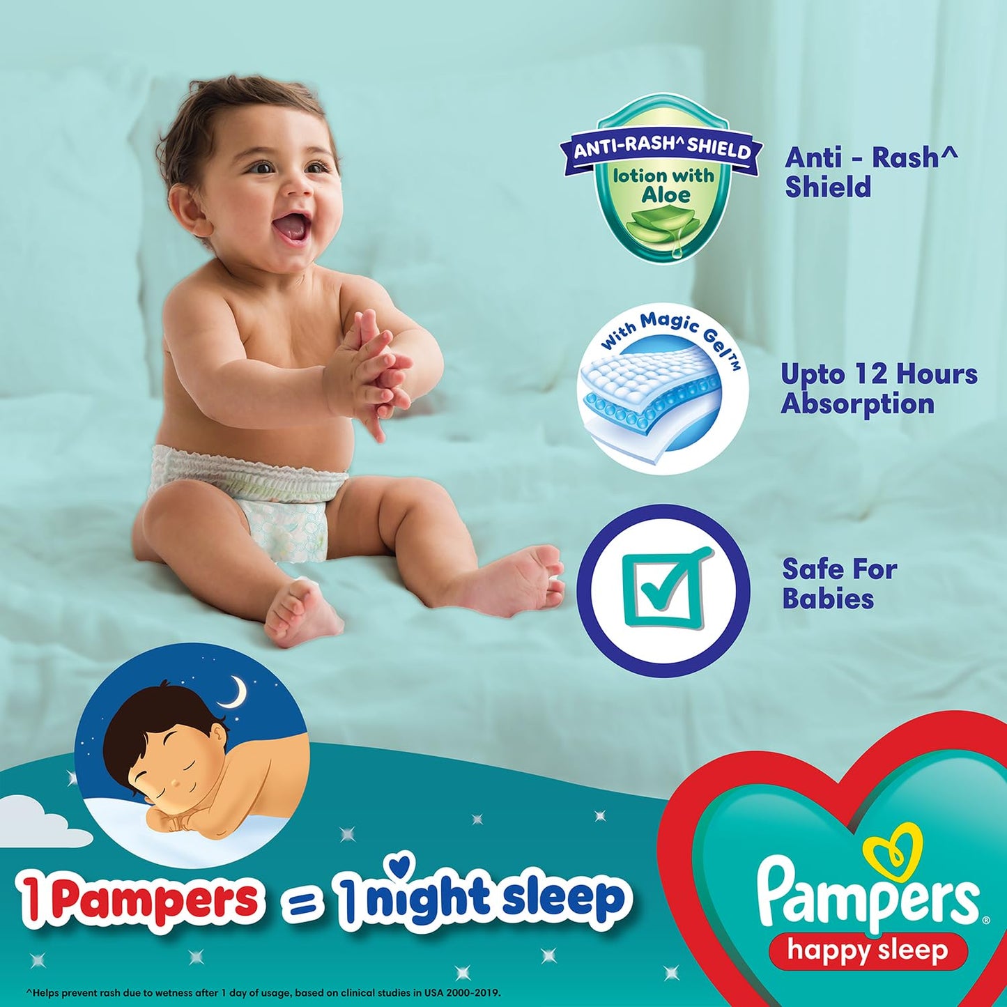 Pampers Happy Sleep Size-L | 7 Pants | Mrp105