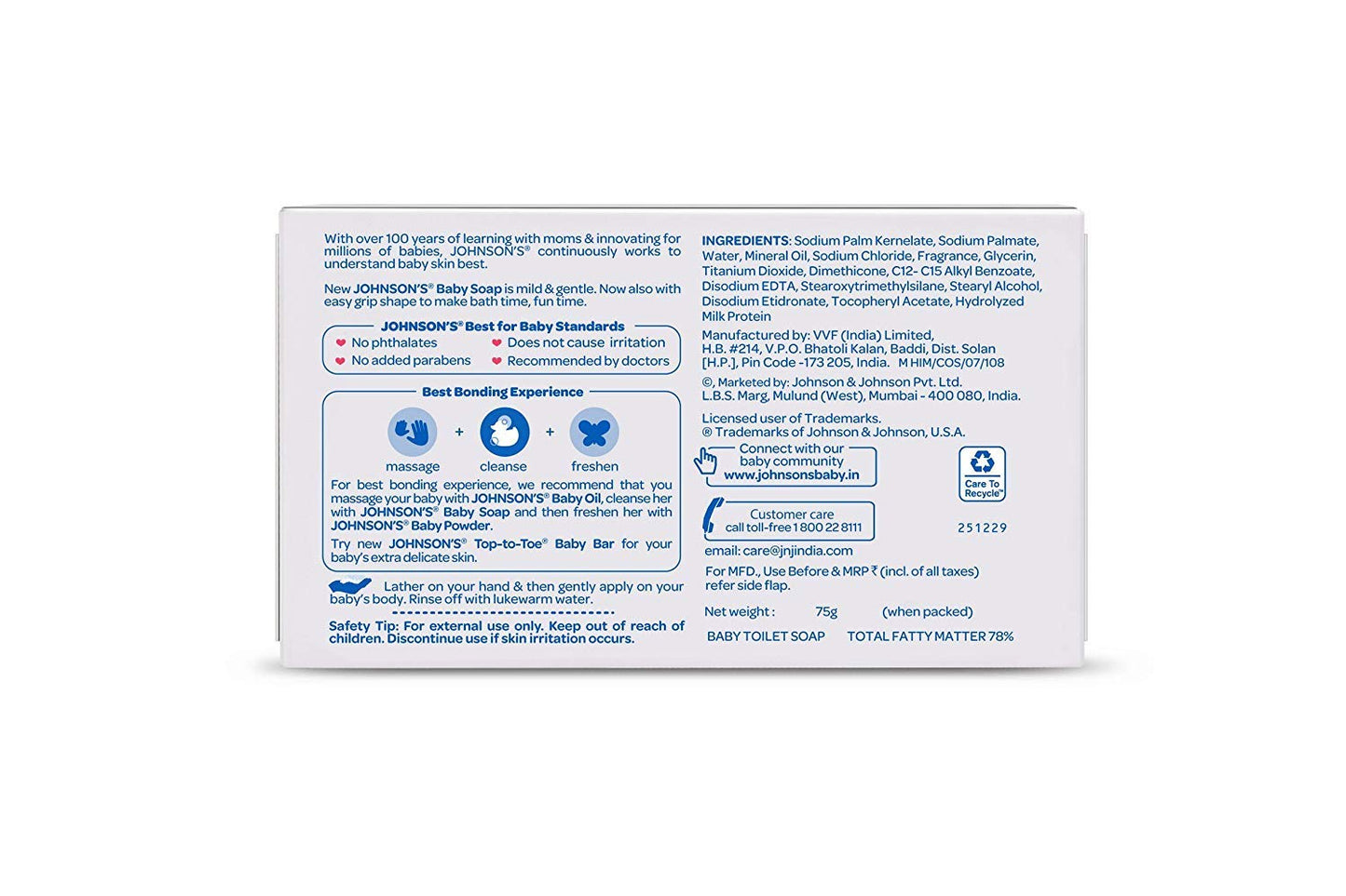 Johnsons Baby Soap 75g