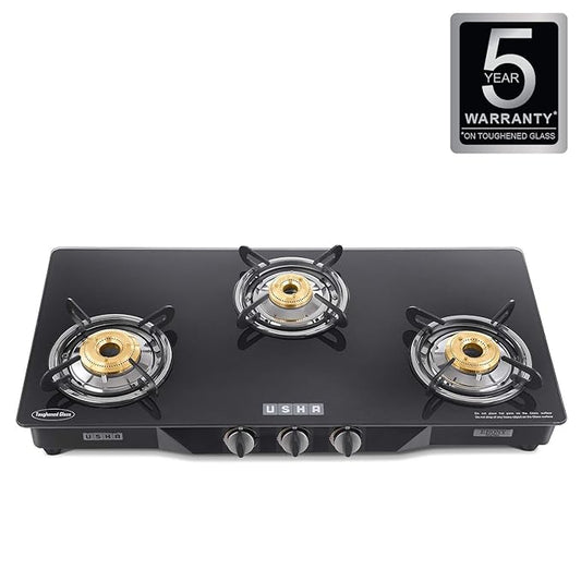 Usha (Gas Stove) Cooktop 3 Burner Glass EBGS-3001