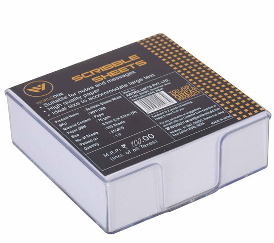 Worldone Pack of 350 White Scribble Sheets, 9.5cm X 9.5 cm size, 70 GSM Paper