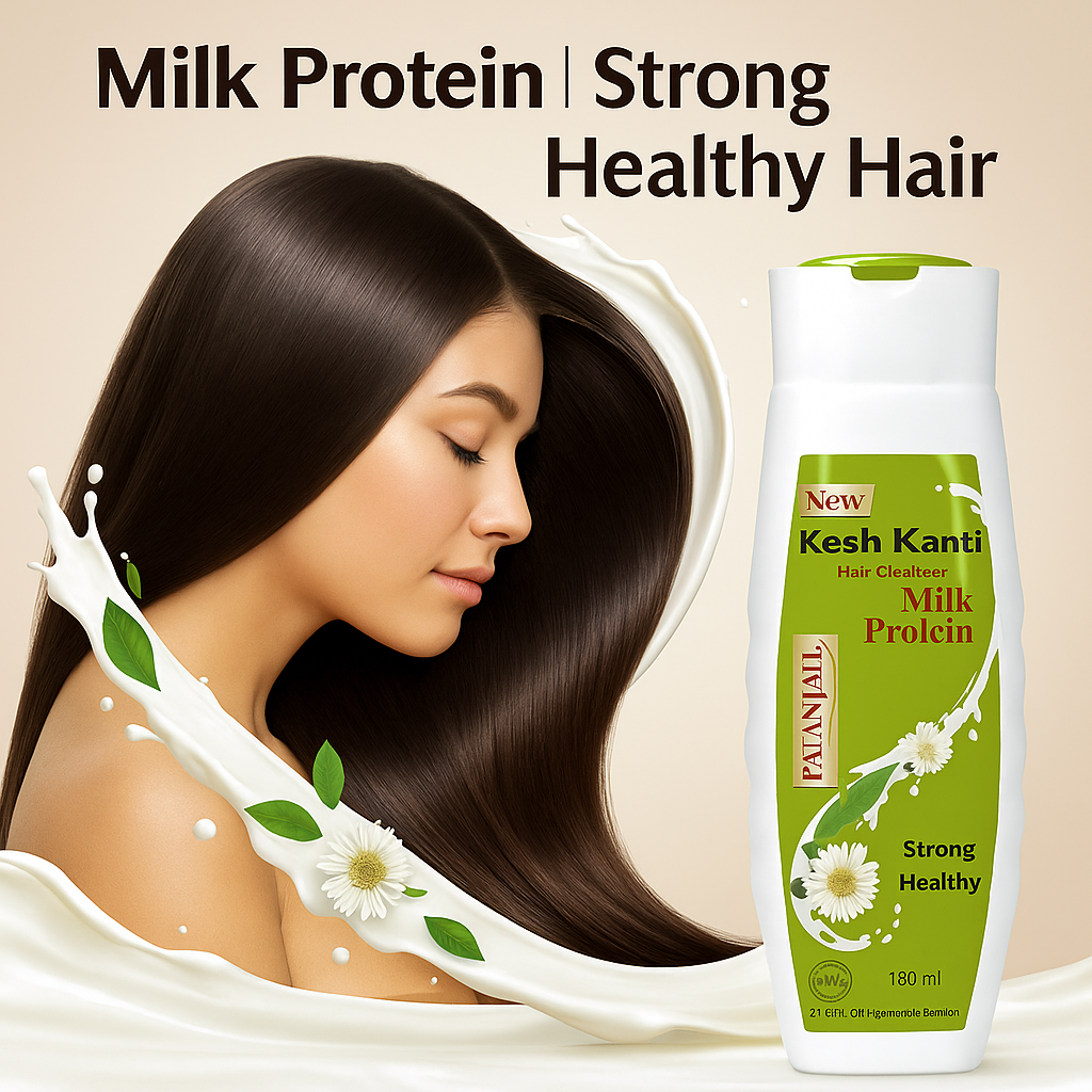 Patanjali Kesh Kanti Milk Protien Hair Cleanser | Strong & Healthy | 180ml