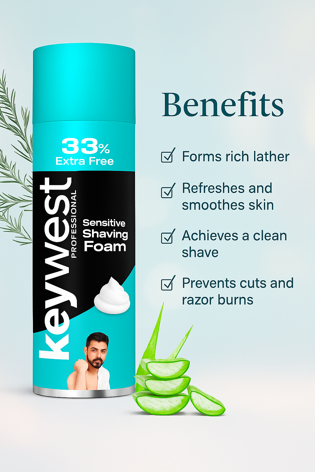 Keywest Sensitive Shaving Form 400ml