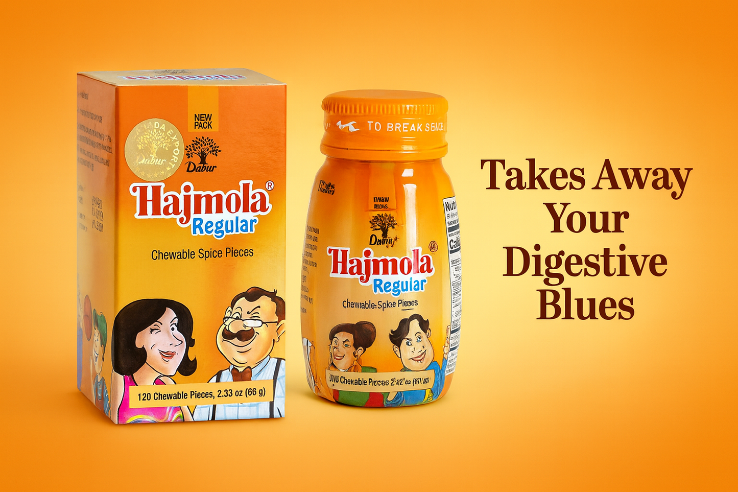 Hajmola Regular 120Tablets | 60g Pack