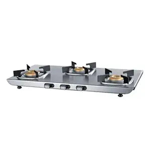 Usha (Gas stove) Cooktop Stainless Steel 3 Burner Dura Tuff 3SGC 1U