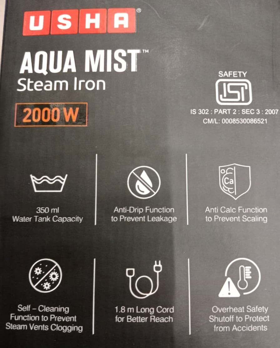 Usha Iron Steam Aqua Mist 2000W