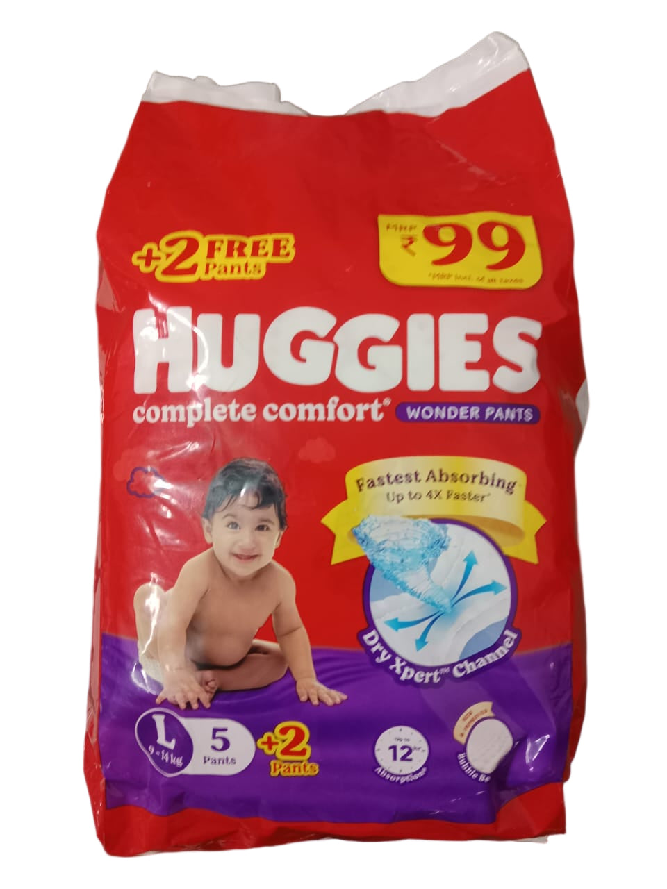 Huggies Pants Mrp99 |5 Pants + 2 Free Pants | L Size