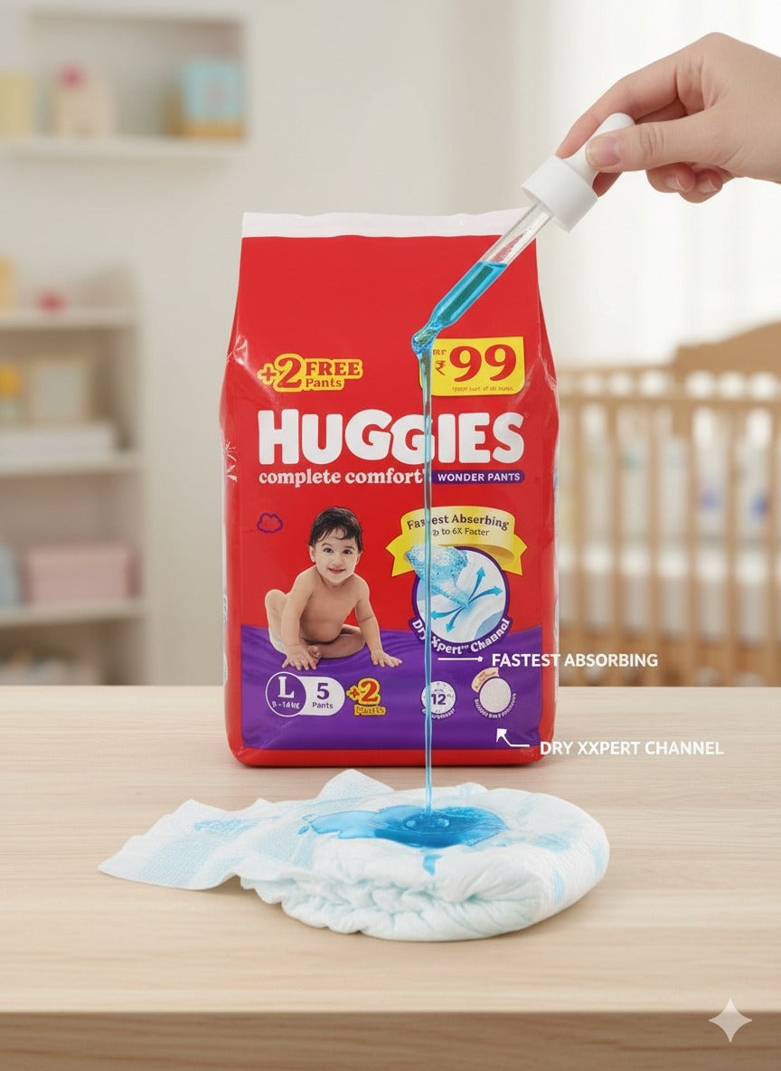 Huggies Pants Mrp99 |5 Pants + 2 Free Pants | L Size