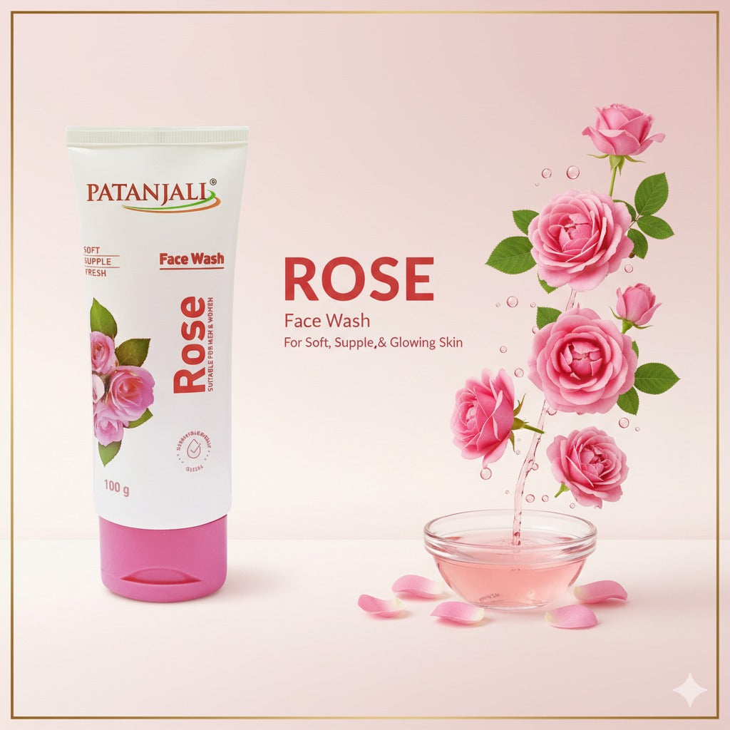 Patanjai Face Wash Rose 100g